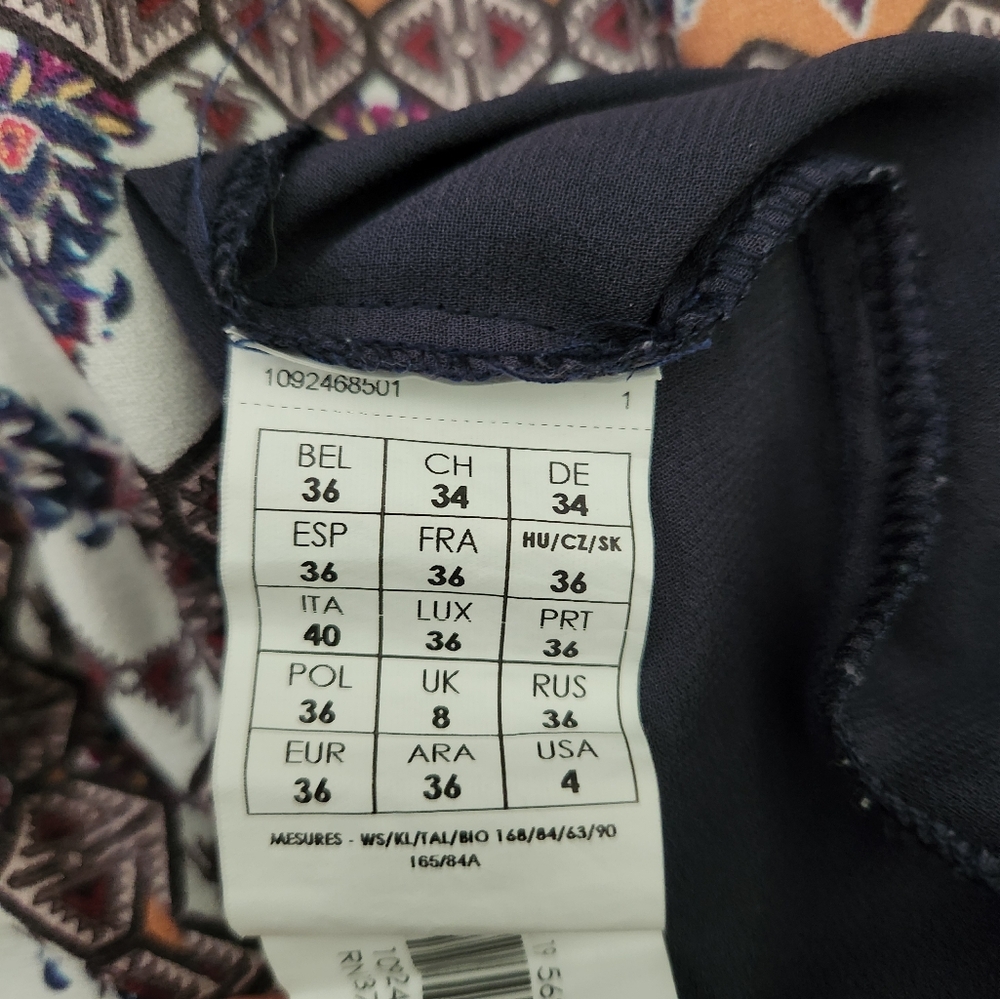 Promod Navy Patterned Dress - Picture 4 of 4